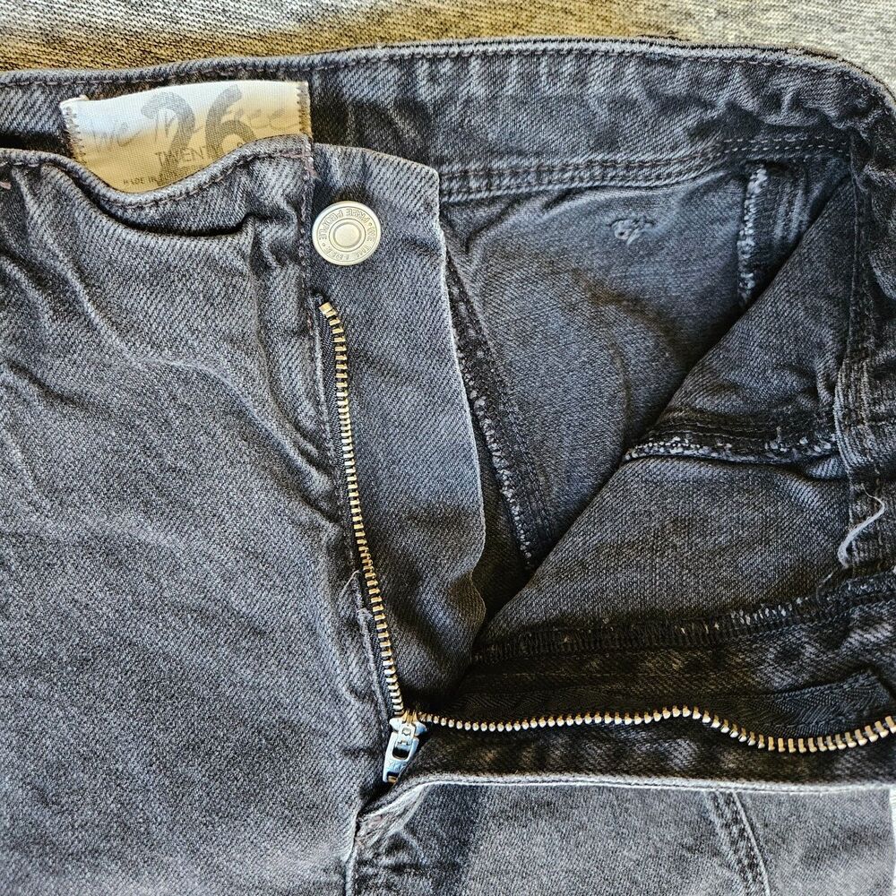 Free People We The Free Flared Bell Bottom Wide Leg Denim 26 Washed Black Jeans - Picture 5 of 10